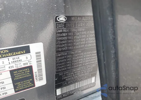 2016 Land Rover Range Rover Sport 3.0L V6 Supercharged Hse from USA, damaged, VIN SALWR2VF0GA636214